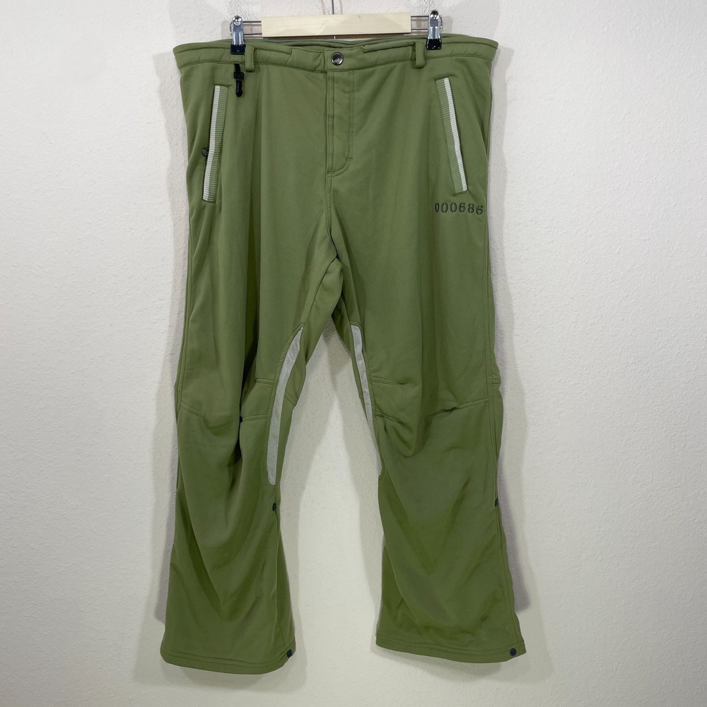 Six Eight Six 686 Pants Mens Large Fleece Roll‎ Up Sweatpants Green Gorpcore
